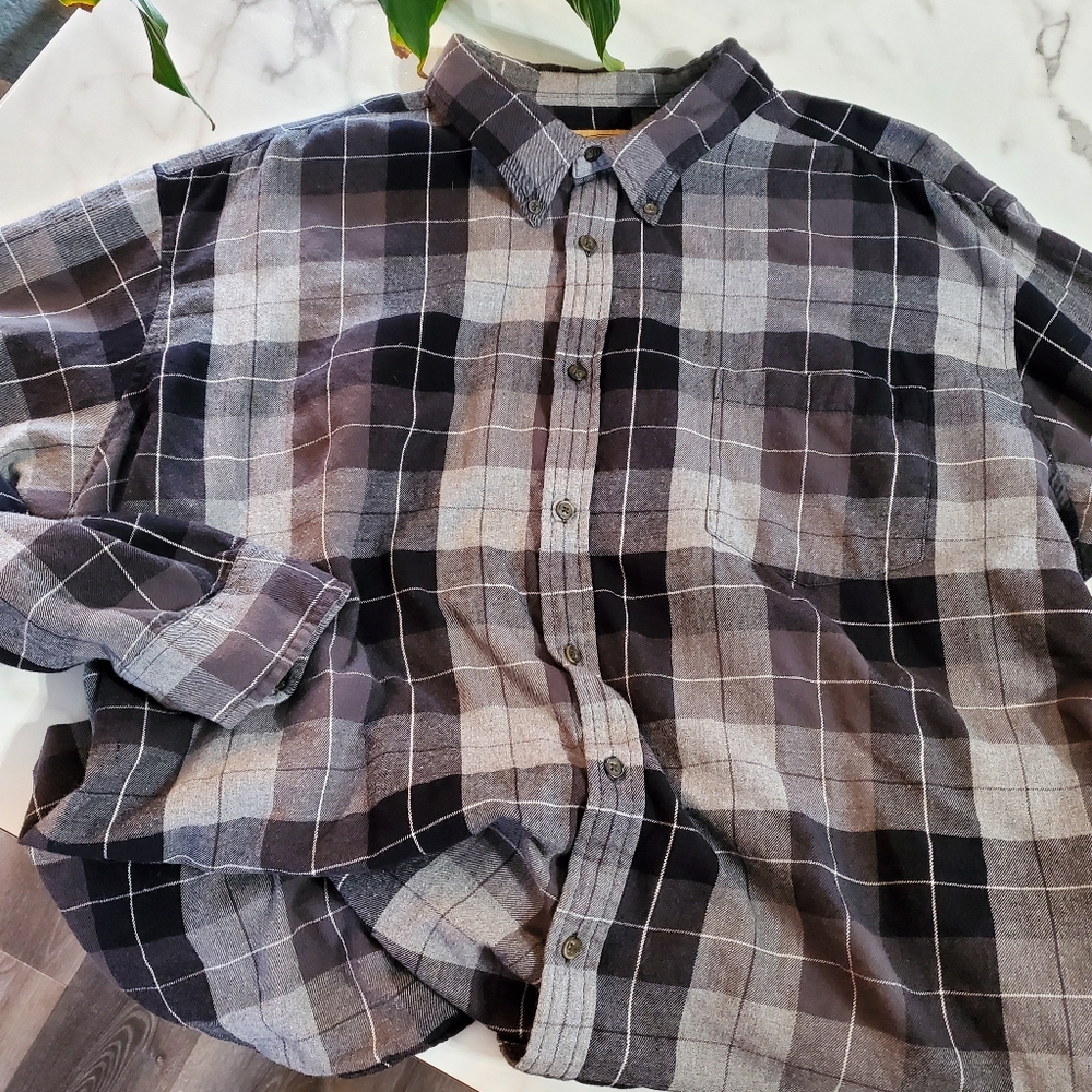 Plaid Flannel Button Down Shirt 3XLT The Foundry Supply Co.